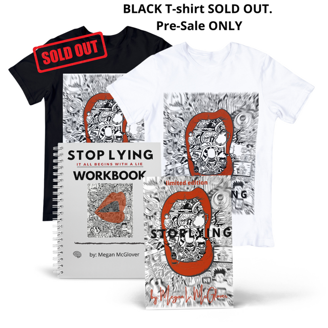 Pre-Order Stop Lying Special Edition Author Signed Book, Workbook, and T-shirt Bundle